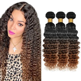 2CG T1B/4/30 Deep Wave Hair Extensions 28 30 32 inch