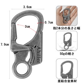 Alloy Multi-functional Carabiner With Double Anti-miss Opening Locking Design, Small, Outdoor, Camping, Ultralight, Mountain Climbing Key Chain, Dark Alloy, 1 Pc