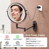 9" Wall Mounted Lighted Makeup Mirror,4000mAh Rechargeable Double Sided 1X/10X
