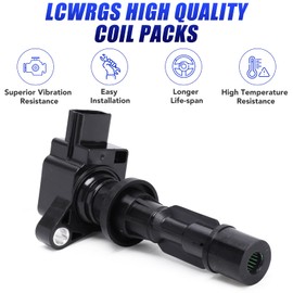 LCWRGS Set of 4 Ignition Coil Pack and Iridium Spark Plugs Fits for 2006 2007 2008 2009 2010 2011 2012 2013 Mazda 3 Mazda CX-7 CX7 Mazda MX-5 Miata 2.0 2.3 2.5 l4 Replaces UF540