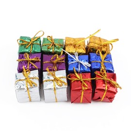 Christmas Tree Suspension Decorative Box 12Pcs Multi Color Shiny Mini Boxes Gift Box Christmas Decoration Accessories for Home Decoration