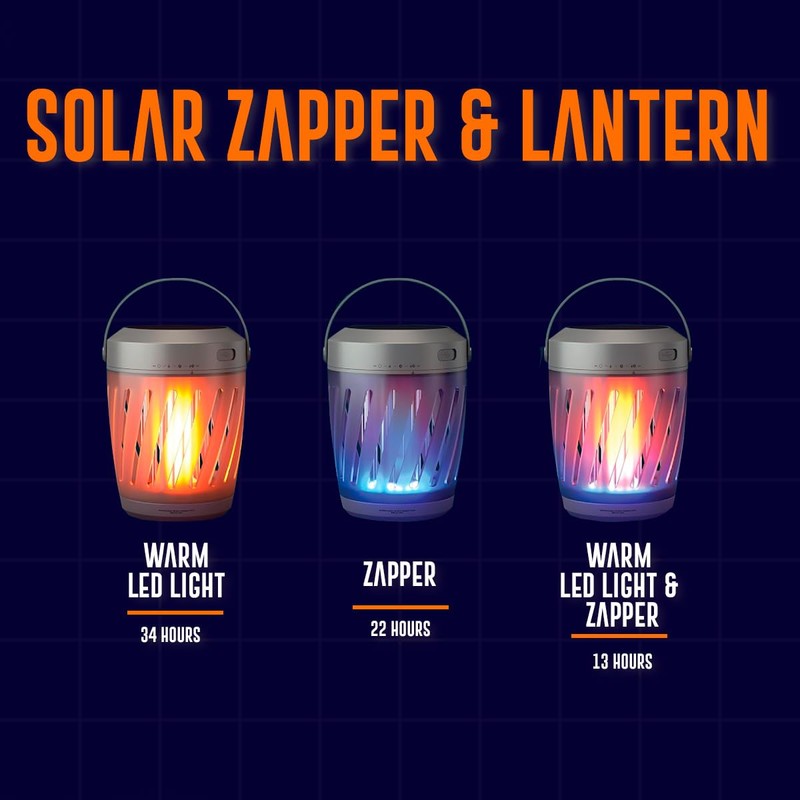 Solar Tiki Torch Lantern ZapperFlying Insect Control with Realistic Flickering