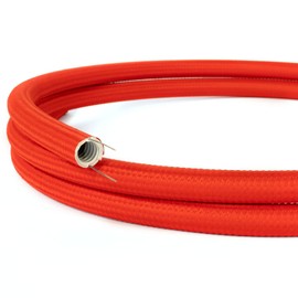 creative cables - Creative Tube Diameter 20 mm in Silk Effect RM09 Red with Modular Cable Duct