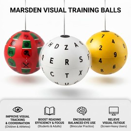 Nutvrliy Marsden Ball for Visual Tracking & Focus – Adjustable Letter Ball on a String with Ceiling Hooks & Guide – Home Vision Training Tool for Hand Eye Coordination & Reflex Development