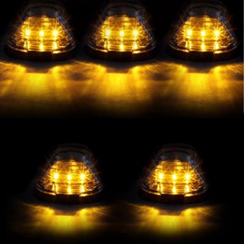 JUEDIMA Roof Running Light Chrome Yellow LED Cab Roof Lamp Fits for Ford F-250/F-350/F-450/F-550 Super Duty 99-16, E-150/E-250/E-350/E-450 05-07, 8C3Z-15442-A 8C3Z-15442-B