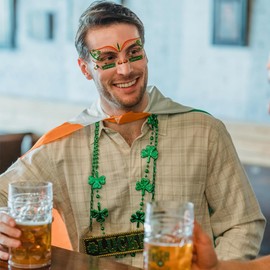 10 Sheets St.Patrick's Day Face Temporary Tattoos Green Shamrock Temporary Tattoo Stickers for Women Men in Party Favors Supplies Irish St Patricks Day Decorations Accessories