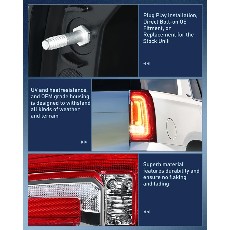 Nilight Taillight Assembly Compatible with 2015 2016 2017 2018 2019