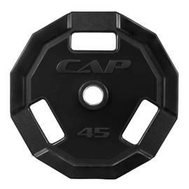 CAP Barbell 45 Lb 12-Sided Rubber Coated Olympic Weightlifting Grip Plate – Single