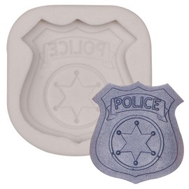 Shield Fondant Silicone Molds Policeman Set Chocolate Molds for Cupcake Topper Candy Cookies Butter Gum Clay Resin DIY Craft