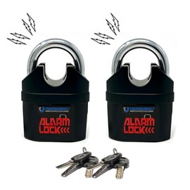 Alarm Padlock Set of Two Padlocks Keyed-Alike Anti-Theft Security Padlock Lock with110dB (Decibel) Siren