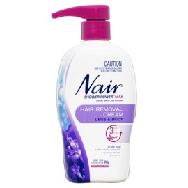Nair Shower Power Max Hair Removal Cream – Remove Unwanted Hair While you Shower – Water-resistant Technology – Fast results – Smooth Silky Skin Effect for Legs and Body - All Skin Types - 312g