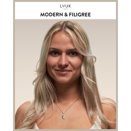 LUUK LIFESTYLE Necklace with Olive I Palme branch pendant, ancient symbol of nature and peace, women's jewellery, silver