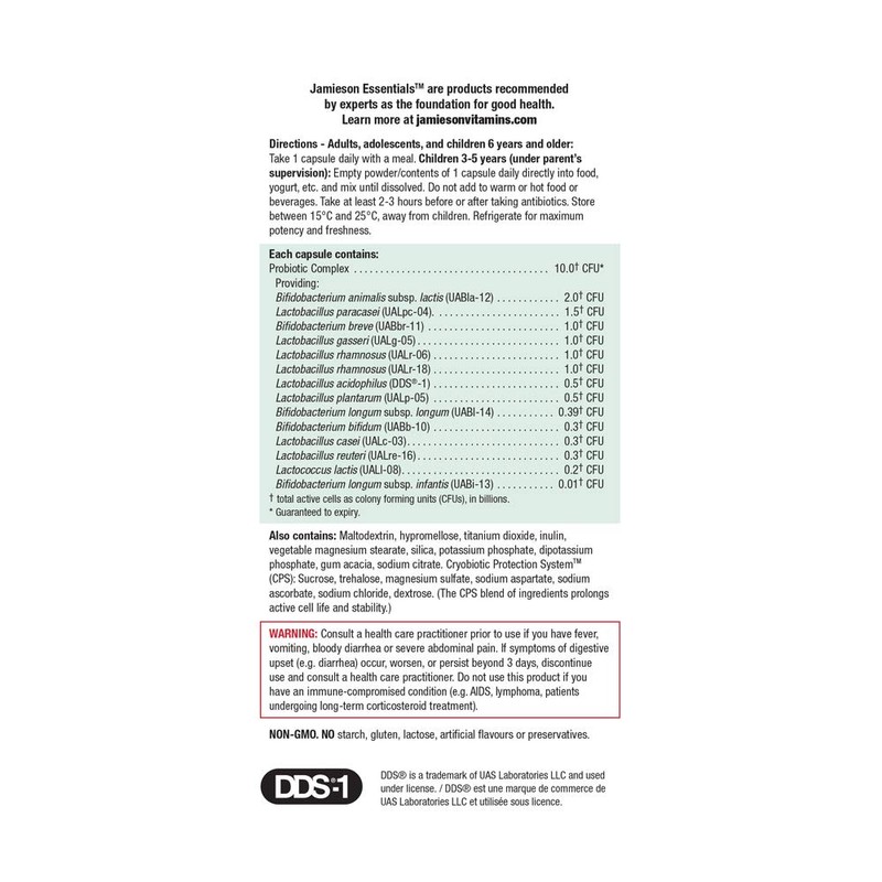 Jamieson Jamieson Probiotic 10 Billion Active Cells - Daily Maintenance,