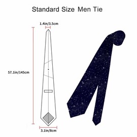 Yakuna Starry Sky Men's Ties Black Spaced Out Galaxy Shiny Mens Tie for Men Wedding Party Business Formal Work