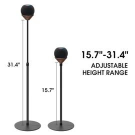 Floor Stand is Suitable for Homepod Mini, with Adjustable Height, Safety, Stability, and Anti Slip Bottom. Mini Speaker Accessories are Suitable for Living Rooms, bedrooms, Gyms(2 Pack- Black)