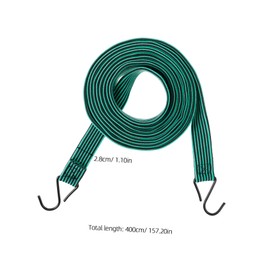 Mikinona Heavy Duty Elastic Bungee Cords with Hooks Portable Tie Downs for Motorcycles Bicycles and Camping Durable Stretch Straps for Secure Transport Black Green Configuration