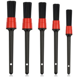 URAQT Car Detailing Brush, 5 Sizes Car Detailing Brushes, Soft Bristles, Car Interior Cleaning Tools, Brush, Detailing Brush, Dust Clean Brushes for Car, Wheels, Office