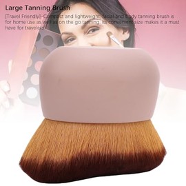 Pongnas brocha autoadhesiva para rostro y cuerpo, brocha de maquillaje ondulada, cabezal grande, aplicación impecable, ideal para viajes (caqui).