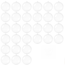 Pack of 30 Plastic Baubles for Filling, Baubles for Filling, Christmas Tree Baubles, Transparent, DIY Decoration for Christmas, Party and Gift Packaging, 5 cm Diameter