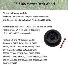 103-3168 Mower Anti Scalp Deck Wheel Fits for kubota 68-2730, K5371-42110, 1-603299, for Exmark 103-3168 103-7263 103-4051 Toro mower