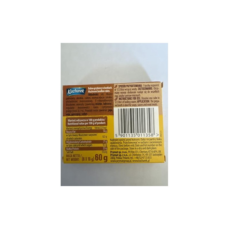 KUCHAREK MUSHROOM BOUILLON Bulion Grzybowy. Product from Poland 60g (3