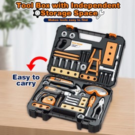 Kids Tool Set, Kids Tool Toys for 3 4 5 6 7 8 Years Old Boys, 41 PCS Toddler Tool Set with Portable Tool Box & Electronic Toy Drill, Pretend Construction Tools for Boys Girls Christmas Birthday Gifts