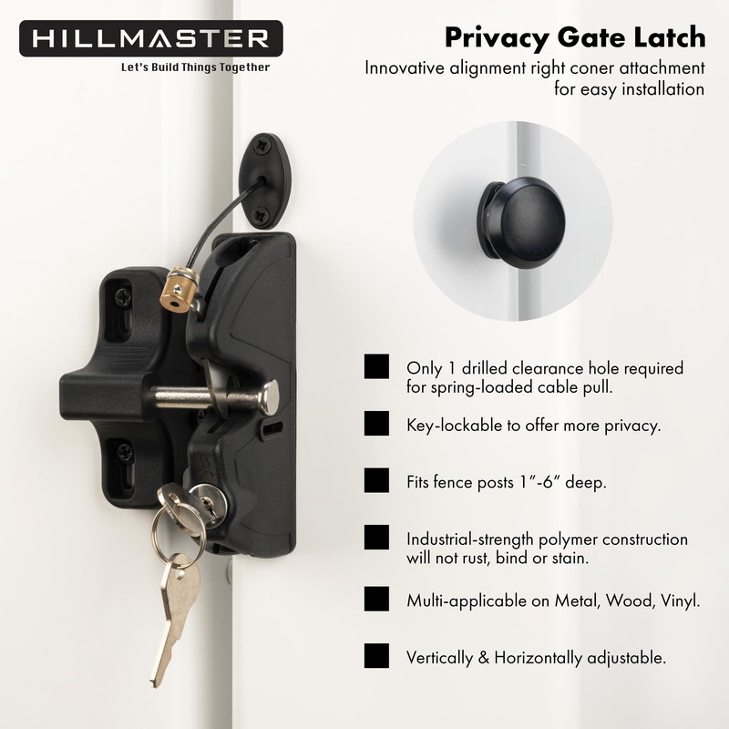 Key Lockable 2 Way Gate Latch with Spring Loaded Pull