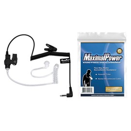 MaximalPower RHF 617-1N 3.5mm RECEIVER/LISTEN ONLY Surveillance Headset Earpiece with Clear Acoustic Coil Tube Earbud Audio Kit For Two-Way Radios, Transceivers and Radio Speaker Mics Jacks , Black