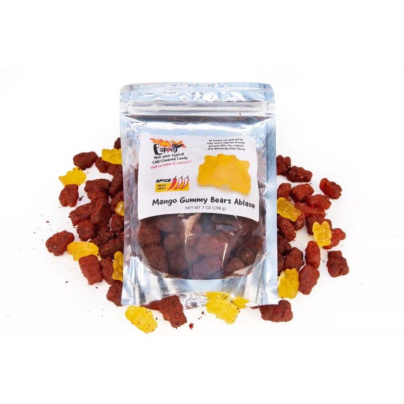 Espicy Spicy Chili Covered Mango Gummy Bears 7oz - Spicy