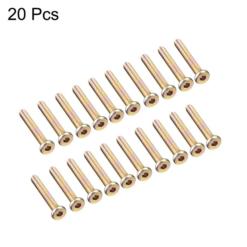 sourcing map M6x40mm Furniture Bolt Hex Socket Drive Round Head