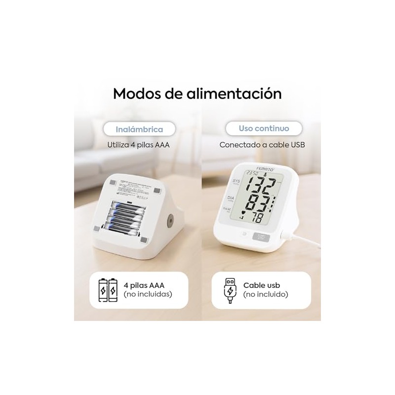 FEMMTO Tensiómetro Digital de Brazo Automático, Brazalete Ajustable