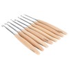 Ergonomic Wood Handle Crochet Hooks Set with 8 Sizes, Portable