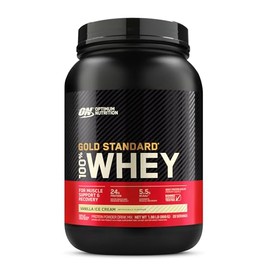 Optimum Nutrition Gold Standard 100% Whey Protein Powder from Whey Isolates, Vanilla Ice Cream - 2 Pound