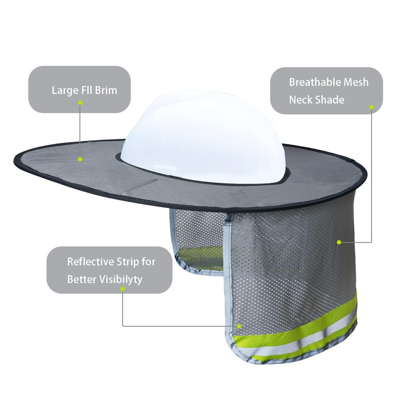 Topbuti Hard Hat Sun Shield Full Brim Mesh Sunshade, High