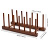 HBlife 4pcs 6 Slots Teak Dish Plate Bowl Cup Book