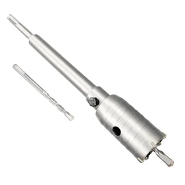 1-5/8" Concrete Hole Saw, 40mm Tungsten Steel Core Bit for Cinder Block, Brick, Rock, Plank Walls for Pipes or Mini Split Lines, with SDS Plus Shank and 2 Center Positioning Drill Bits.