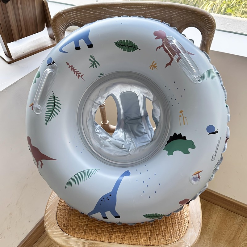 NICECONE Baby Swim Ring - Blue Dinosaur Inflatable Pool Float