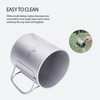 Boundless Voyage Single Walled Titanium Cup with Lid Folding Handle