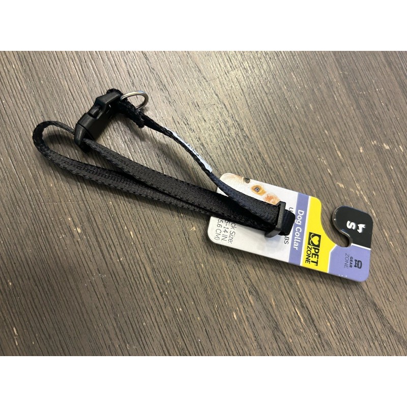 Pet Zone Small Solid Black Pet Collar Dog Breeds Up