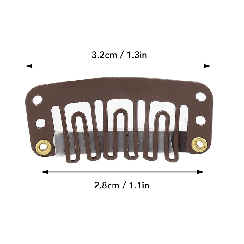 Broches para Peluca, 100 Piezas 6 Dientes Clips para Peluca