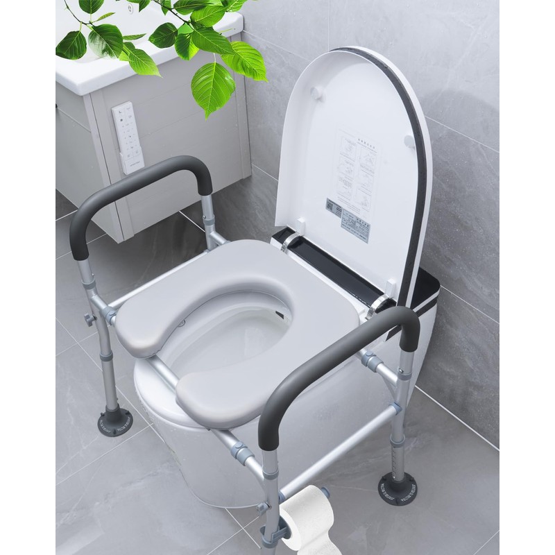 Toilet Seat Riser Extra Wide, 500lb Raised Toilet Seat with