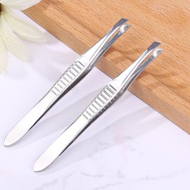 FOMIYES 2pcs Stainless Steel Eyebrow Clip Removal Tool for Eyebrow Grooming Anti- Tweezers Random Colors for Women Makeup Routine