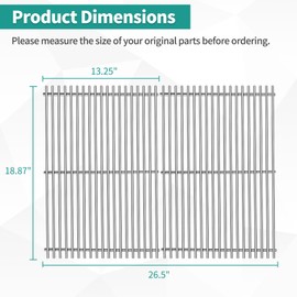 Meyafiny 9MM 18 7/8" Stainless Steel Genesis 2 Grill Grates for Weber Genesis ii E-310 E-315 E-325 E-330 E-340 S-335 S-340 GS4 Genesis ii Grill Parts for Weber 66095 Genesis ii 300 LX 300 Series