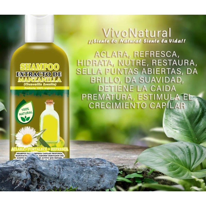 3 Shampoo Extracto Manzanilla 500ml C/u + Aceite Bergamota