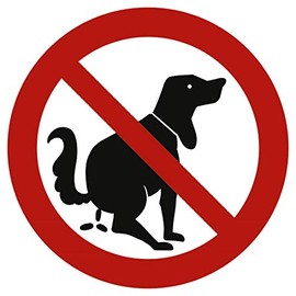 Prohibition Sign "Hier kein Hundeklo" Aluminium, 20 cm, (Dog Poo, Dog Toilet), Weatherproof