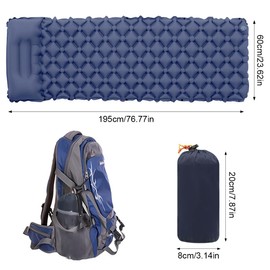 JOCXZI Sleeping Pad,Camping Mat, Ultralight Inflatable Sleeping Mat with Built-in Foot Pump, Upgraded Durable Compact Waterproof Camping Air Mattress for Camping, Backpacking, Hiking(navy blue)