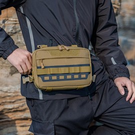 MiOYOOW Chest Rig Bag, Tactical Molle Running Chest Pack with Multi-Pockets Adjustable Waterproof Sports Vests Bag for Hunting Fishing Hiking Travel