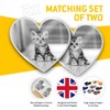 Awesome 2 x Heart Stickers 10 cm - BW -