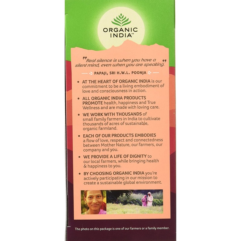 Organic India Tulsi Pomegranate Green Tea 25 Teabags
