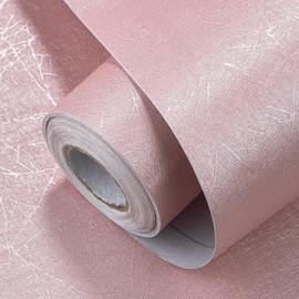 Biyoee Pink Silk Wallpaper Embossed Peel and Stick Wallpaper 17.7 inch X 1200 inchTextured Self-Adhesive Removable Contact Paper Waterproof Vinyl Roll for Bedroom Cabinet Furniture